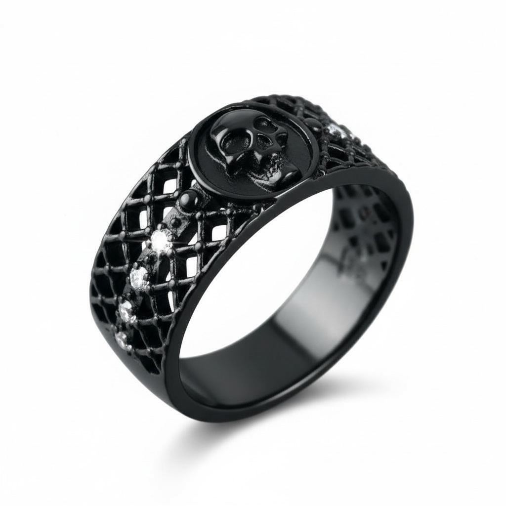 טבעת גולגולת שחורה